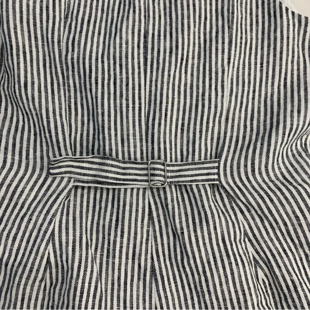 Reformation Romper 6 Linen In Vineyard Stripped Button Front Adjustable waist